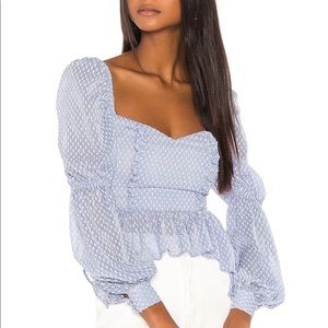 COPY - Revolve X Song of style blue Clara top